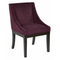 OSP Home Furnishings MNA-P19 Monarch Dining Chair in Port Velvet with Medium Espresso Wood Legs